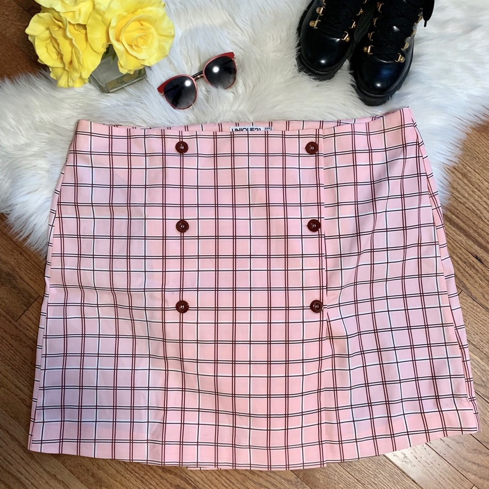 ❤️PLUS SIZE ❤️ Forever 21 Pink Plaid Skirt